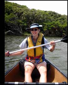 heather in a canoe