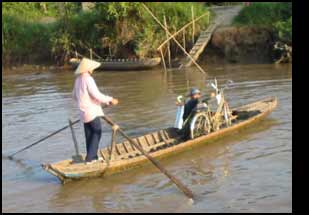 boat with bicycle